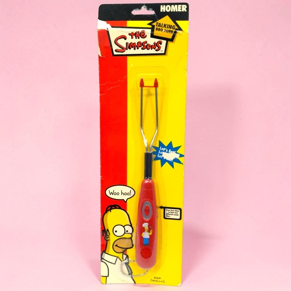 VTG The Simpsons Homer Talking BBQ Fork Novelty Grilling Tool 2007 Sealed HTF